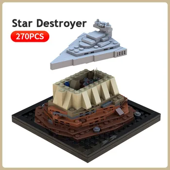 

MOC Mini Empire Destroyer Cruise Ship Over Jedha City Star Space Wars Set Building Blocks Model Bricks Kids DIY Toys Xmas Gifts