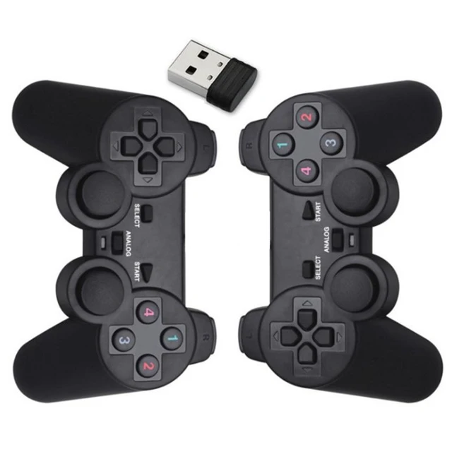 USB Wireless Double Handle Game Controller Joystick Vibration