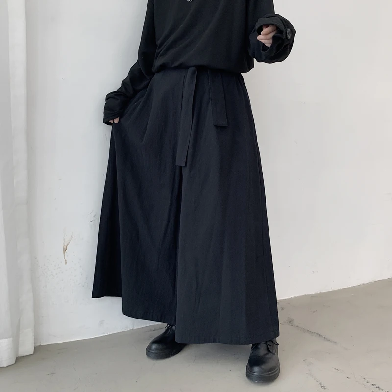 Men's Wide-Leg Pants Spring And Autumn New Punk Style Neutral Super Loose Fashion Casual Large Size Bell Bottoms