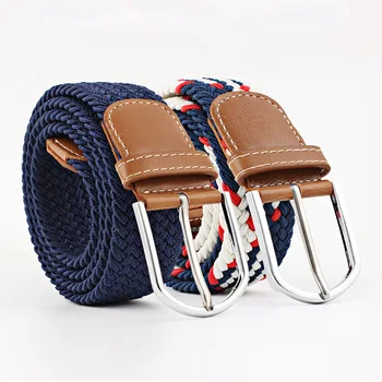 

2020 PU Leather Knitted Buckle Women Fashion Belts Elastic Dress Jeans Decoration Vintage Adjustable Male Canvas Waist Belts