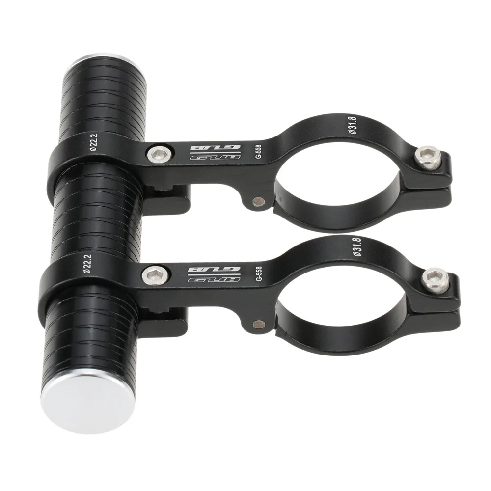 31.8mm Double Handlebar Extension Mount Aluminum Alloy Extender Holder for Bike Light Bicycle Speedometer