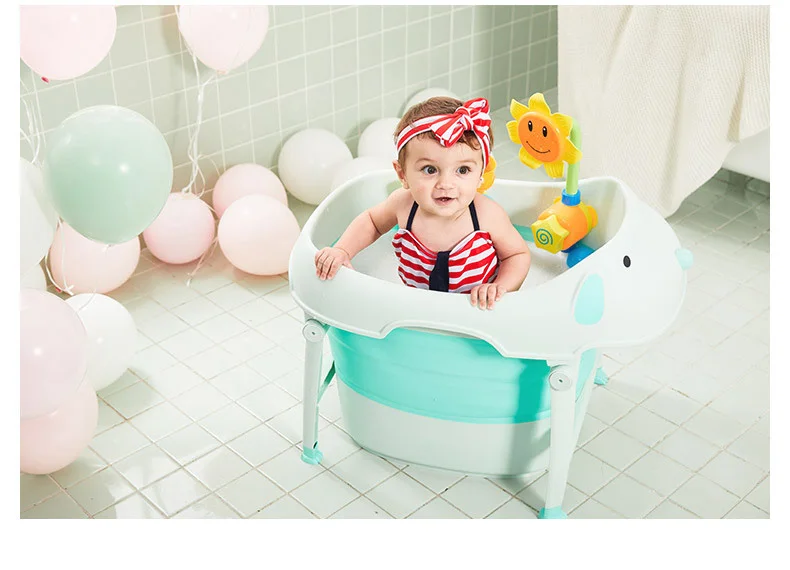 Складная детская ванна, Детская ванна большого размера, милая форма собаки, ребенок может сидеть лежать, универсальная ванна, бочонок для новорожденных, водонепроницаемый мешок для купания