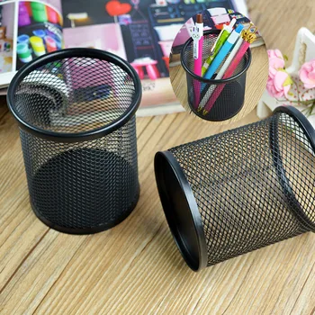 

Circular Pen Holder Iron Mesh Desktop Sundry Receptacle Office Desk Pencil Holder Creative Stationery Rust-proof Pen Holder