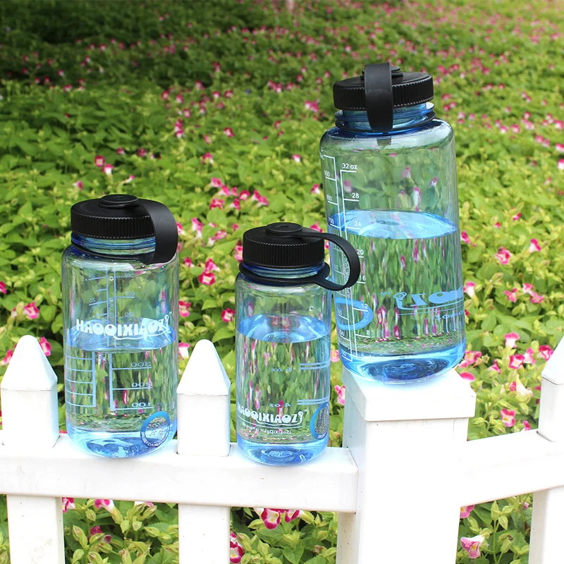 

Plastic Water Bottle Wide Mouth Large Capacity BPA Free Training Drinking Double Scale Line Oz Water Bottle--400ml 800ml 1000ml