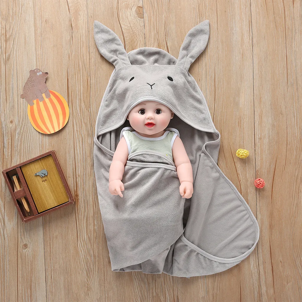Muslin Baby Blankets Newborn Baby Boy Girl Soft Breathable Cute Cartoon Plush Cotton Receiving Blanket Sleeping Wrap Swaddle#g4