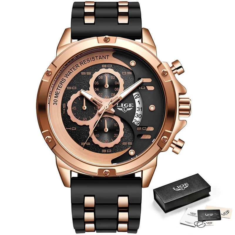 2020 Men Watches LIGE Top Brand Luxury Luminous Display Waterproof Watches Sport Chronograph Quartz WristWatch Relogio Masculino 2020 Men Watches LIGE Top Brand Luxury Luminous Display Waterproof Watches Sport Chronograph Quartz WristWatch Relogio Masculino