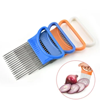 

1Pcs Multifunction Onion Tomato Cutting Vegetable Slicer Cutter Gadget Chopper Aid Guide Holder Slicing Kitchen Tools