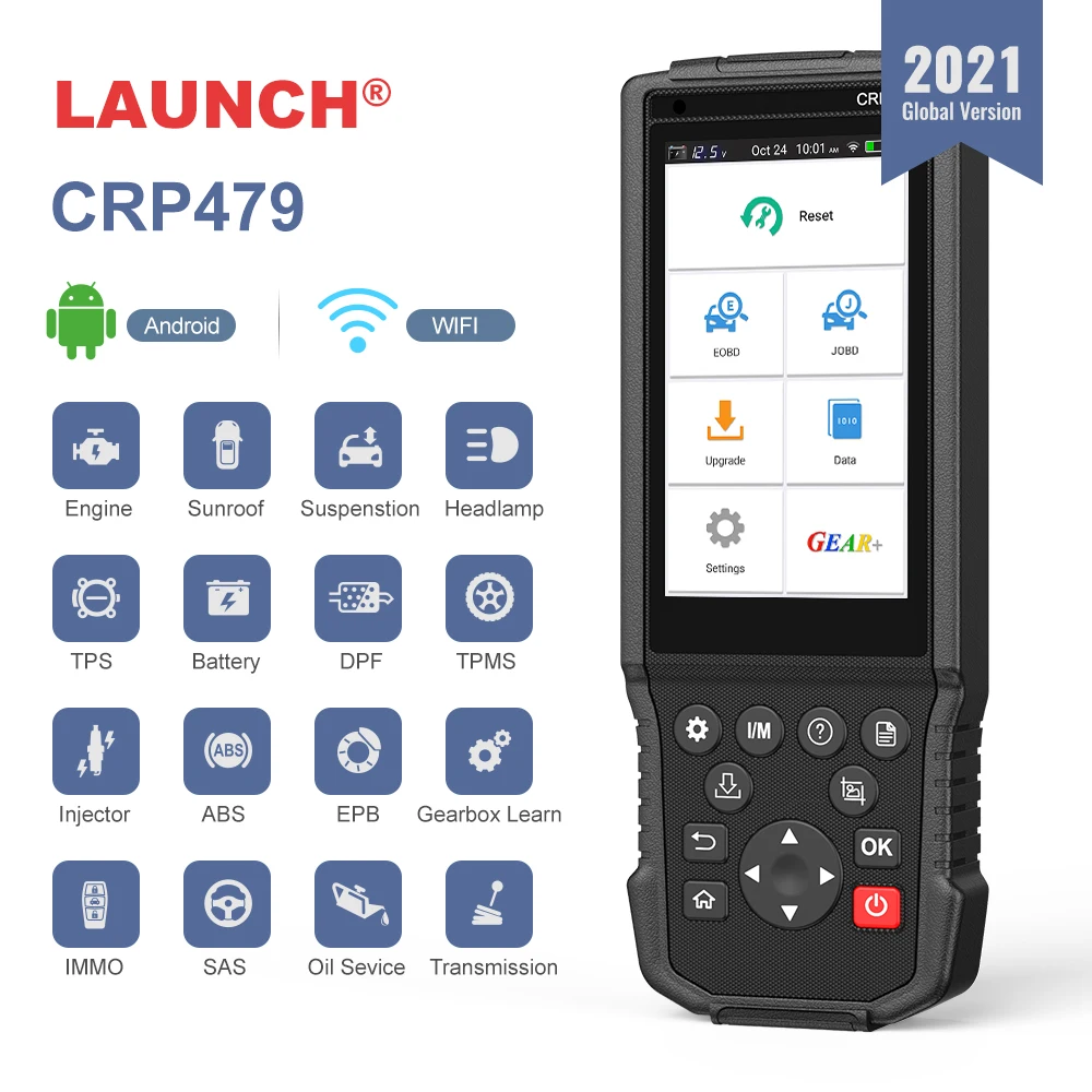 Launch Crp479 Obd2 Automotive Scanner Epb Sas Tps Dpf Oil 15 Reset