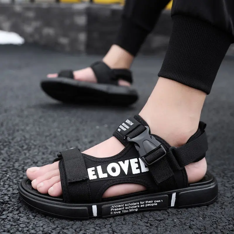 De malla de luz sandalias de los hombres al aire libre gris negro EVA antideslizante suave plataforma verano sandalias informales, zapatos para hombre sandalias de los hombres de gran tamaño 50