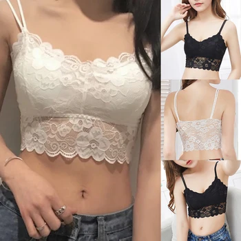 

Women's Intimates Sexy Lady Floral Lace Bras With Pad Tops Anti-emptied Wire Chic Underwear