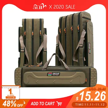 MEGA DISCOUNT ❤️ 2/3/4 layer 80/90/100/120CM Fishing Bag Multifunctional Fishing Rod Reel Lure Pole Storage Bag Case Fishing Gear Tackle XA153G - discount item 43% OFF Sports & Entertainment