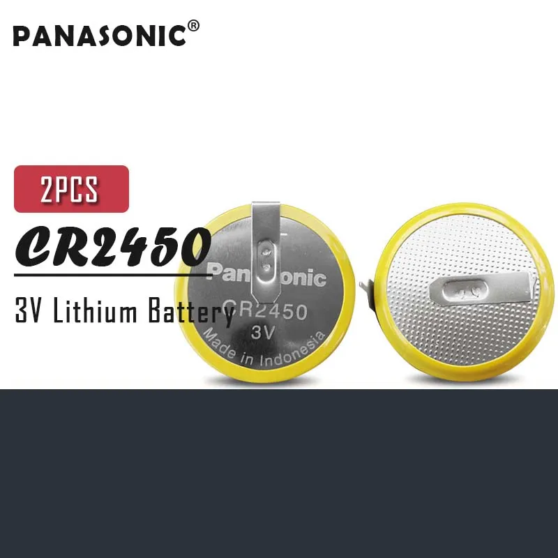 Оригинальная батарея PANASONIC CR2450 3V 2 шт. горизонтальная H типа с паяльными шпильками