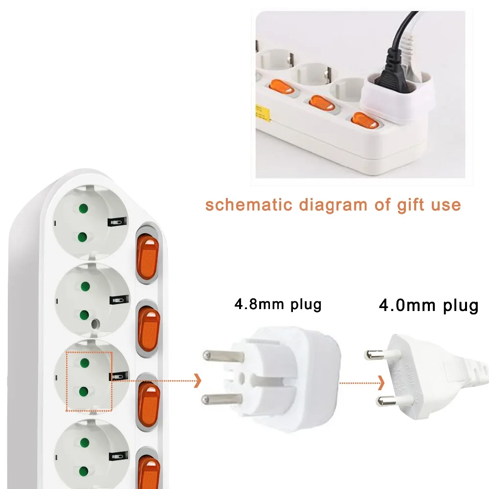 Универсальное зарядное usb устройство с удлинитель 2/3/45/6 AC удлинитель Зарядное устройство разъем адаптера защита от перегрузки кулисный переключатель отдельно Управление
