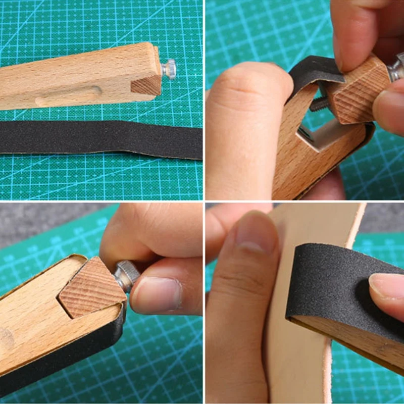Ручная работа Кожа Diy деревянная наждачная бумага шлифование наждачной бумагой блок растительного дубления кожи края окантовки истертые края обработки