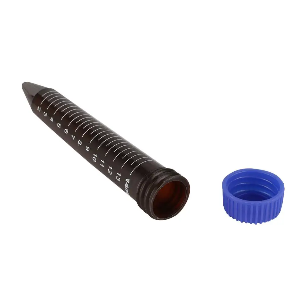 15ml Plastic Brown Screw Cap Cone Bottom Centrifuge Test Tube with Scale Line Laboratory Analysis Sample Vial Cotainer 10Pcs plastic test tubes centrifuge tube