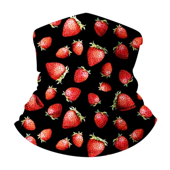 

Women's Outdoor Bandanas 3D Sweet Strawberry Pattern Scarves Ladies Travel Ciclismo Neck Warmer Soft Winter Scarf Headband Femme