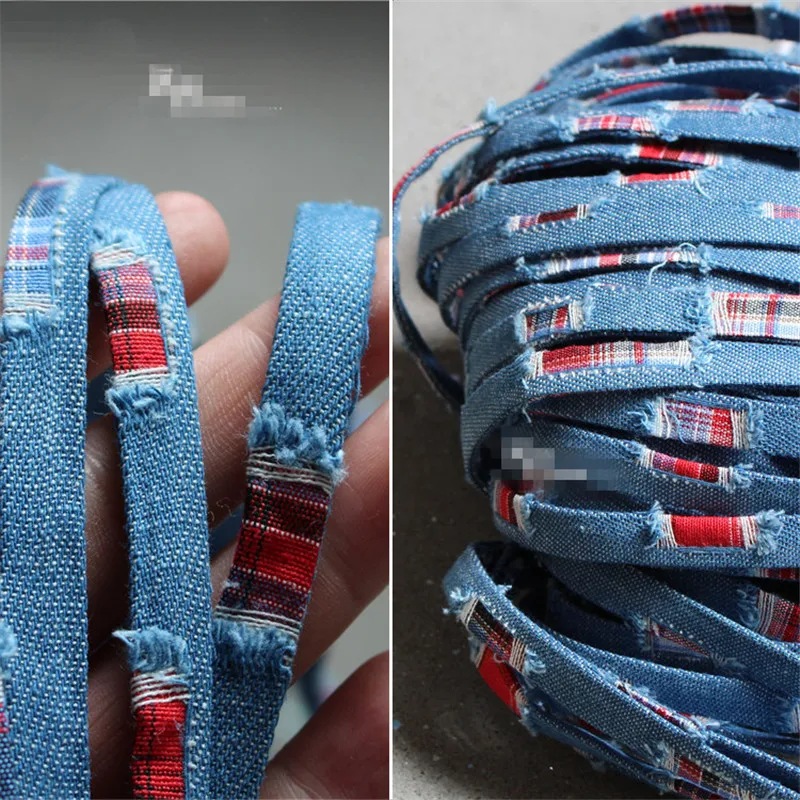 100 см* 1 см/шт синяя джинсовая лента кружева дизайнерские Креативные украшения diy ручные тканые аксессуары