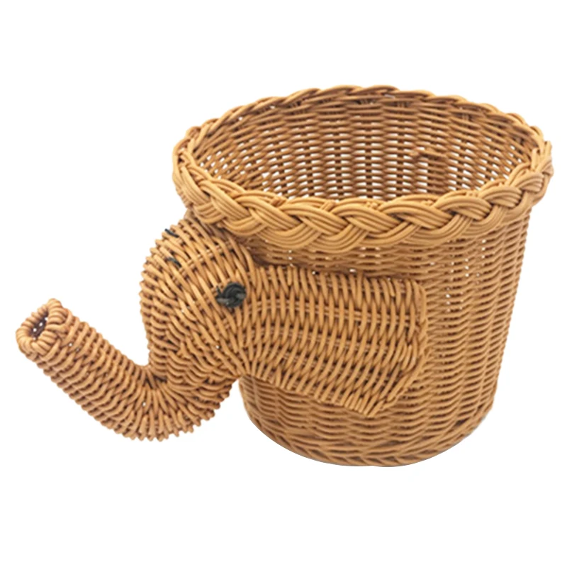 Handmade Bamboo Elephant Wicker Picnic Basket Food Bread Camping Fruit Storage | Дом и сад