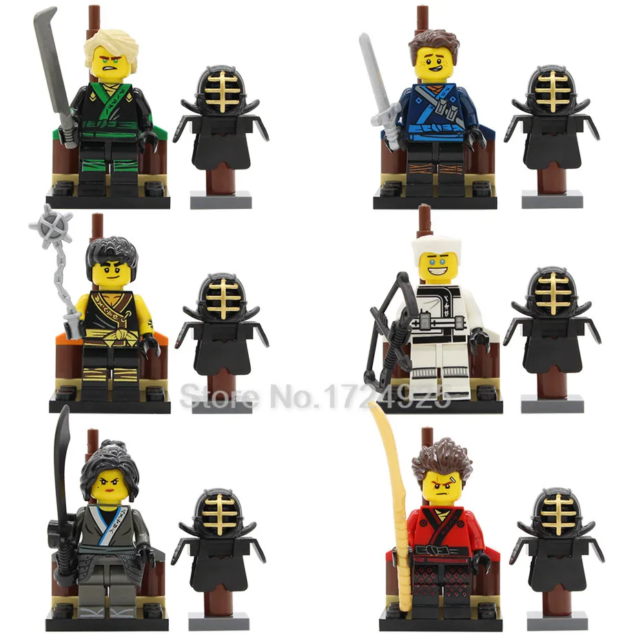 

Single Sale Ninja With Training Suit Figure Kai/Cole/Jay/Lloyd/Nya/Zane Building Blocks Set Model Bricks Toys for Children