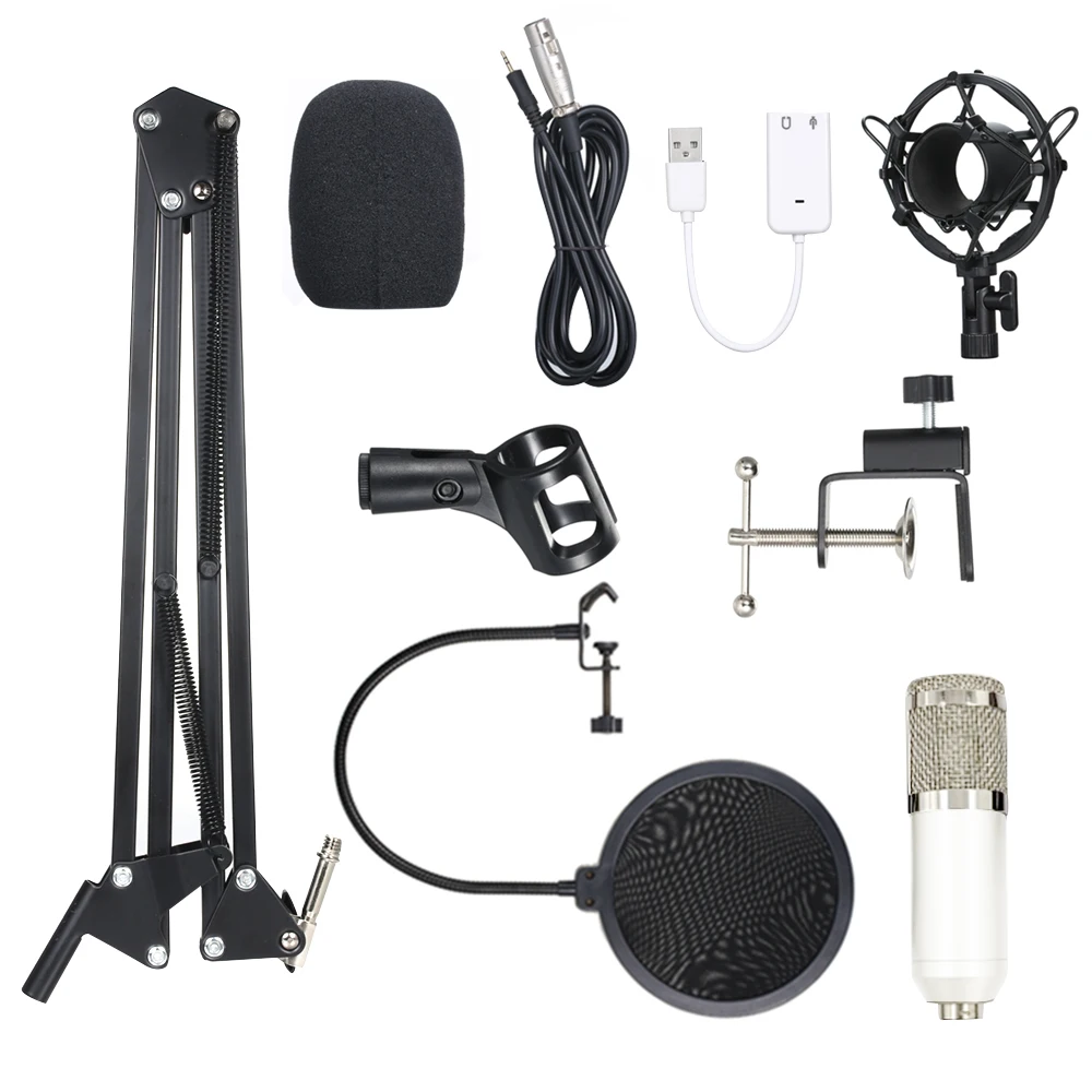BM800 конденсаторный микрофон Pro Audio Studio Запись Brocasting регулируемый микрофон Подвеска ножничный рычаг поп-фильтр KTV караоке