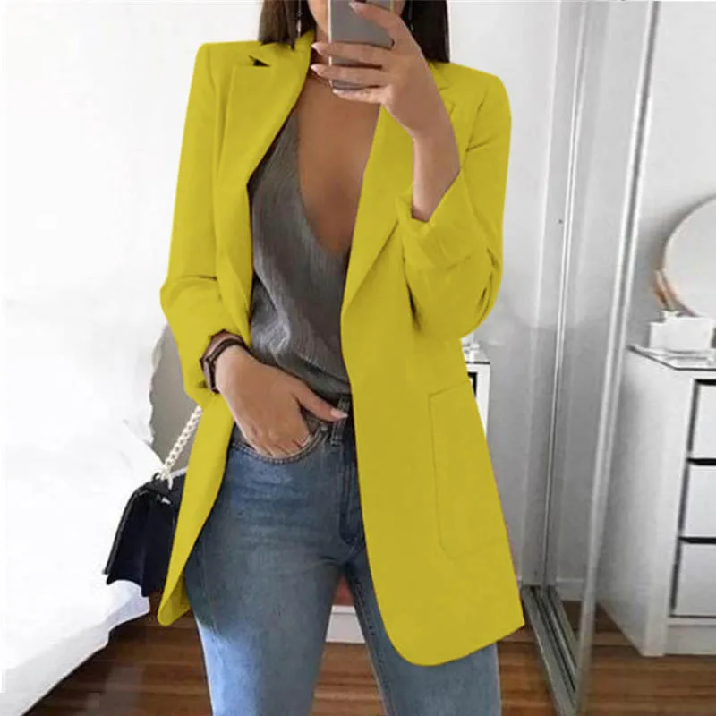 awesome  Fanbety 2019 Winter Autumn Women Casual Suit Coat Business Long Sleeve Jacket Outwear Office Ladies