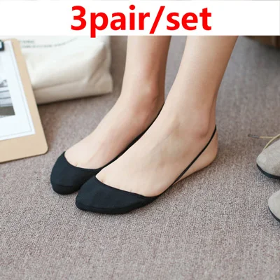 Color I 3pair Женские носки-башмачки с открытым носком, невидимые Нескользящие хлопковые низкие носки, женские летние тонкие дышащие носки на высоком каблуке, тапочки, Sokken - Цвет: Color I 3pair