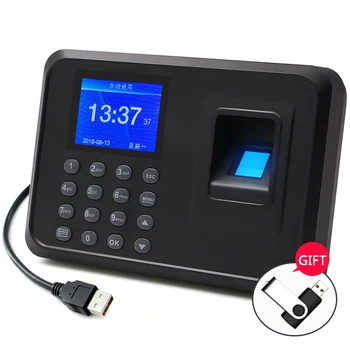 

fingerprint recognition device password identification multi-language work punch card time attendance machine company sign-in