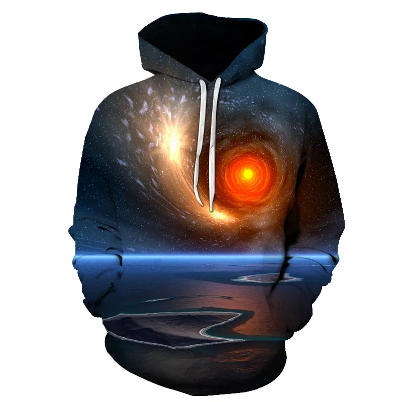 

Hot Fashion Men/Women 3D Sweatshirts Print Flashing Starry Sky Galaxy Hooded Hoodies Unisex Pullover Tops Wholesale and Retail