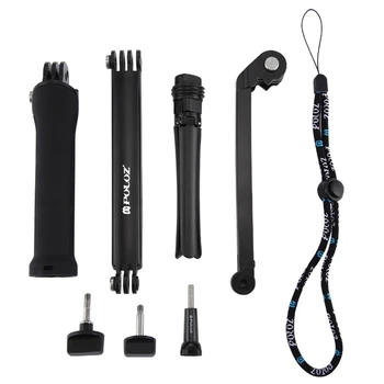 

PULUZ 3-Way Grip for GoPro HERO6/5 Foldable Multi-Functional Selfie-Stick for Go Pro Hero4 Extension Monopod+Tripod