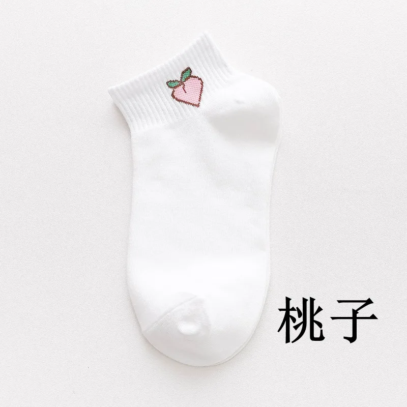 Милые носки белые носки с мультипликационным принтом персик, банан, арбуз, клубника, яблоко, Япония, Harajuku, кампус, носки для девочек белые носки - Цвет: BB1391C01L1