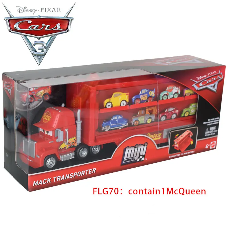 Disney Pixar Cars 3 lightningMcQueen mack truck FLG70 мини автомобиль из сплава для хранения транспорт