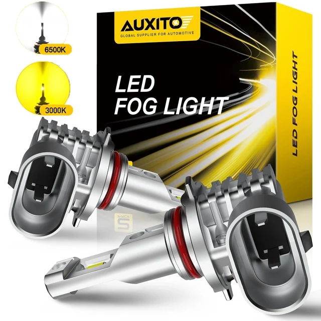 AUXITO LED 안개등 전구, 2x2000LM, H8, H11, H16JP, H10, Canbus, 오류 없음, 6500K, 흰색, 3000K, 금색, DRL, 주간 주행 자동차 램프