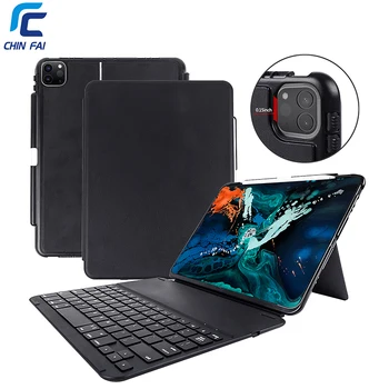 

CHINFAI Keyboard Case for 2nd Gen iPad Pro 11 2020 PU Stand Detachable Cover for iPad 11 Wireless Bluetooth Keyboard&Pencil Slot