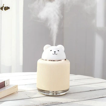 ミニエアディフューザーカットペット加湿器ポータブルアロマエッセンシャルオイルディフューザー300ミリリットル車の空気清浄噴霧器暖かい夜ライト