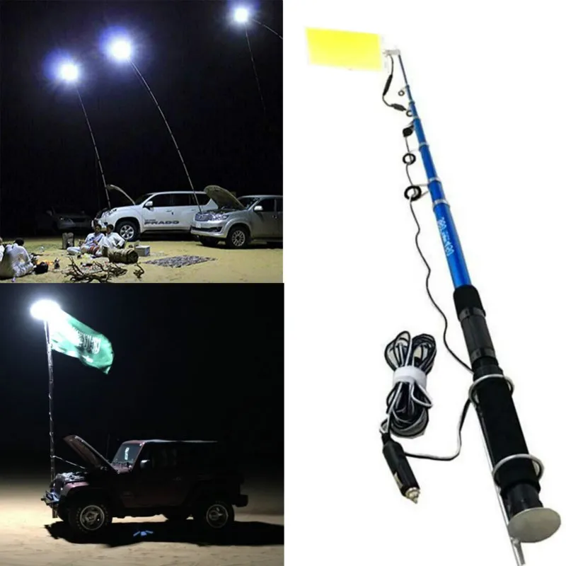 

Portable Lighting 45W 12V led flood light recargable outdoors Road travel 4.5m Telescopic pillar household COB emergency lantern