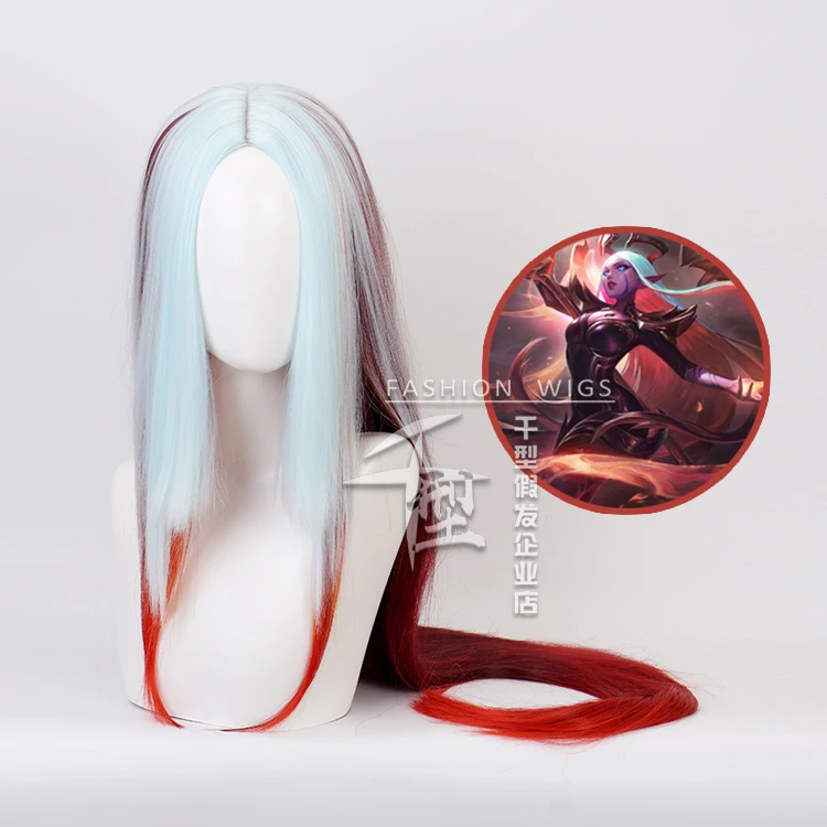 LOL Dawnbringer Night Skin Soraka Long Straight Mixed Color 2 Versions Cosplay Halloween Synthetic Hair + Free Wig Cap | Тематическая