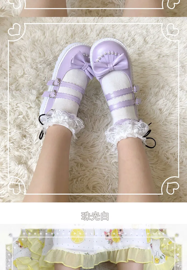 Японский kawaii для девочек повседневные милые туфли в стиле «Лолита» круглый носок на толстой подошве женская обувь милый бант удобная обувь kawaii лоли cos
