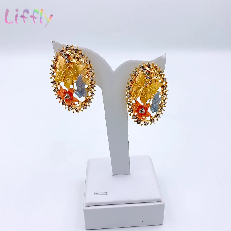 African Jewelry Charm Women Necklace Earrings Dubai Gold Jewelry Sets for Women Wedding Bridal Bracelet Ring Pendant Jewelry Set - Image 5