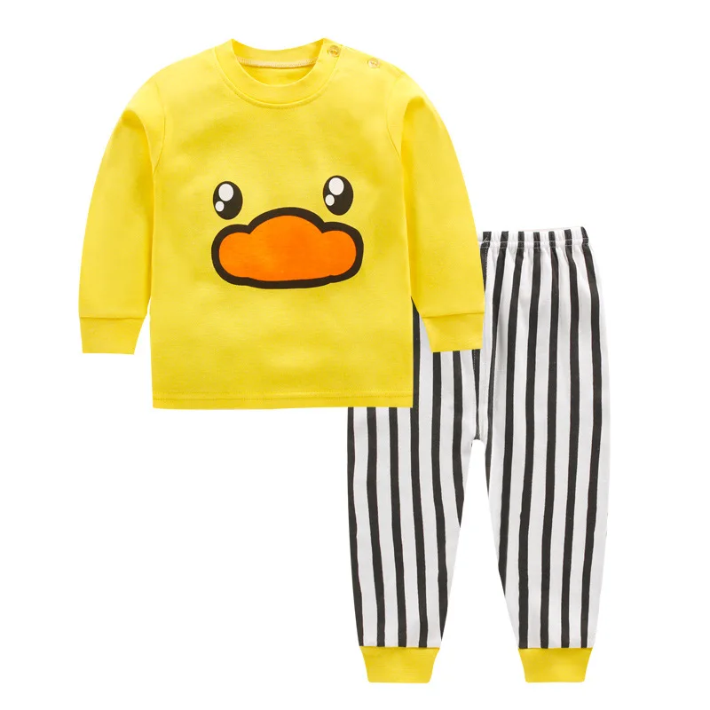 Новые детские пижамные комплекты для мальчиков и девочек Милая футболка с длинными рукавами и принтом с героями мультфильмов топы и штаны осенняя одежда для сна для малышей - Color: Style 31