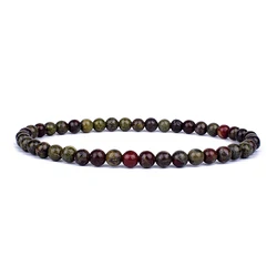 Mini Energy Charm Bracelet with Natural Stone Beads - Yoga Healing Jewelry for Women and Men, Best Friend Gift (Dragon Blood Stone)