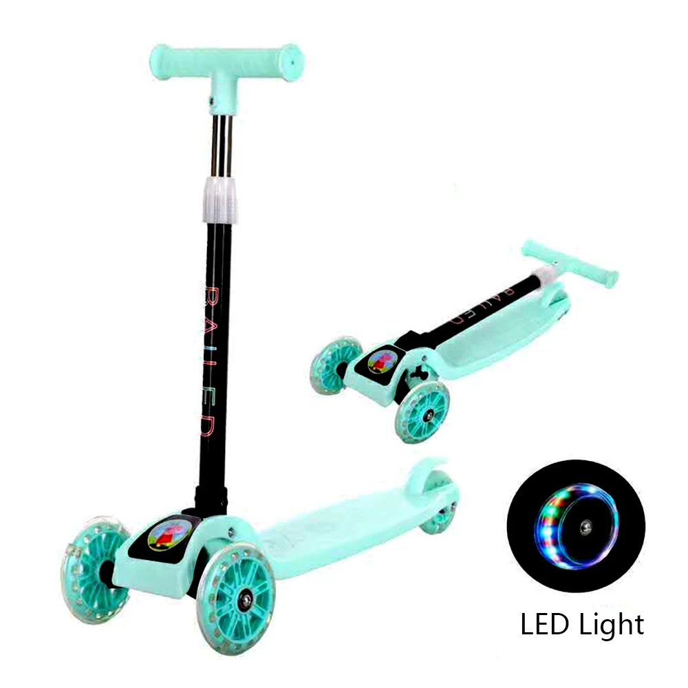 Patinete plegable de aleación de aluminio para niños y niñas, 3 ruedas, ajustable, juguetes para ejercicios