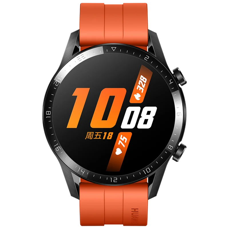 Sports Orange Original HUAWEI Watch GT 2 GT2 Smart 46MM GPS Life Waterproof Bluetooth Phone Call Heart Rate For Android iOS CN Version - Цвет: Sports Orange
