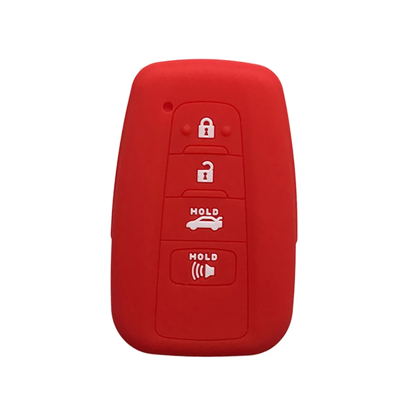 Силиконовый чехол для телефона, чехлы для ключей Кепки для Toyota Camry Гибридный RAV4 Avalon CHR Prius Corolla силикагель ключ крышка Держатель - Название цвета: Красный