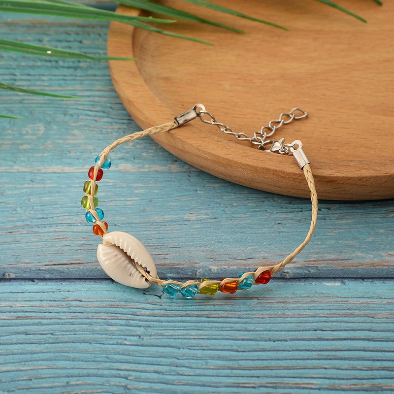 Boho Женщины натуральный бисер оболочки кулон браслет-цепочка на щиколотку Шарм ноги ювелирные изделия