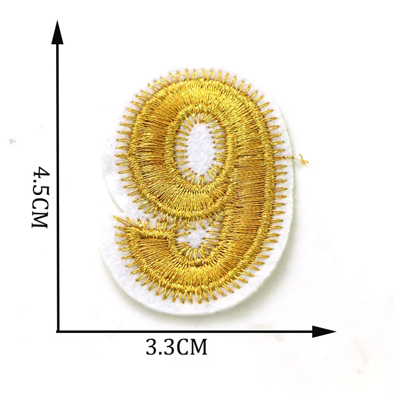 0-9 anzahl GoldenEmbroidery Nähen Eisen Auf Patch Arabischen Digitalen Aufkleber Für Abzeichen Tasche Hut Jeans Jacken Kleidung DIY applique Handwerk – Detail 13