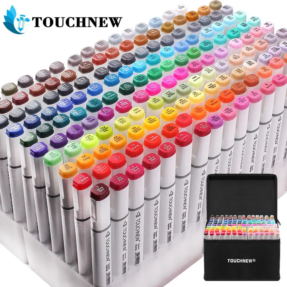 

Touchnew Markers Pen Set 20/36/48/72/108/168 Colors Animation Sketch Marker Dual Head Drawing Art Brush Pens Alcohol