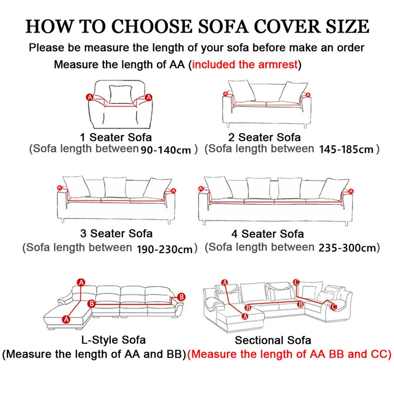 1-4 Seater Waterproof Printing All-inclusive Sofa Cover Elastic Stretch Couch Cover Slipcover Protector Home Decor