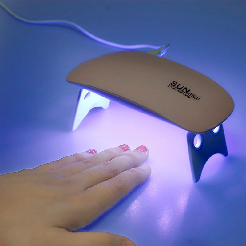 6W LED UV Lamp Nail Dryer for Nail Gel Varnish Fold Portable Curing Micro Machine USB Cable Mini Nail Art DIY Design Tools For H