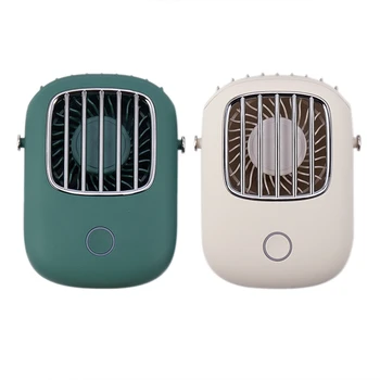 

2Pcs USB Mini Handheld Cooling Hanging Neck Small Fan Lazy Sport Portable Fan (White + Green)