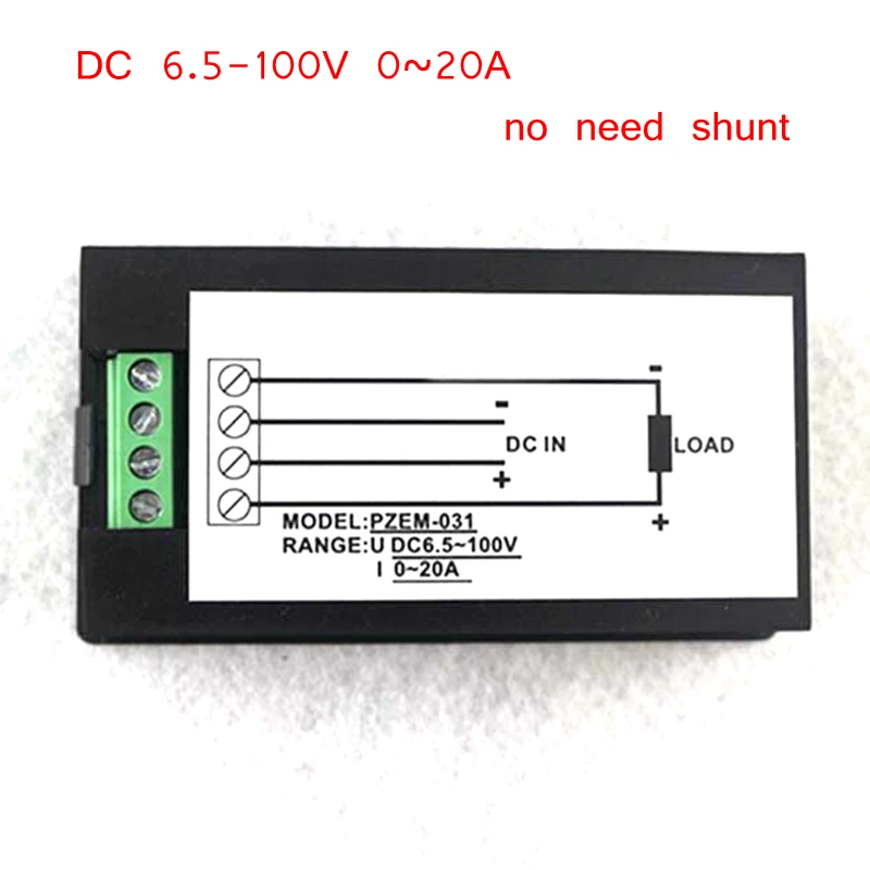 DC 6,5-100 в 50A 20A 100A цифровой вольтметр постоянного тока Амперметр ЖК-дисплей 4 в 1 DC Вольт Ампер Измеритель Энергии с DC 50A/75mV шунта